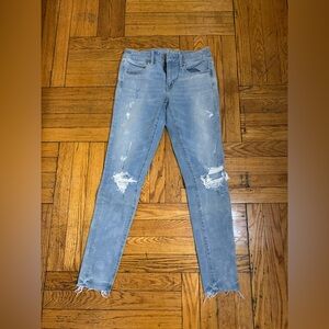 American Eagle Distressed Light Blue Jeggings size 4